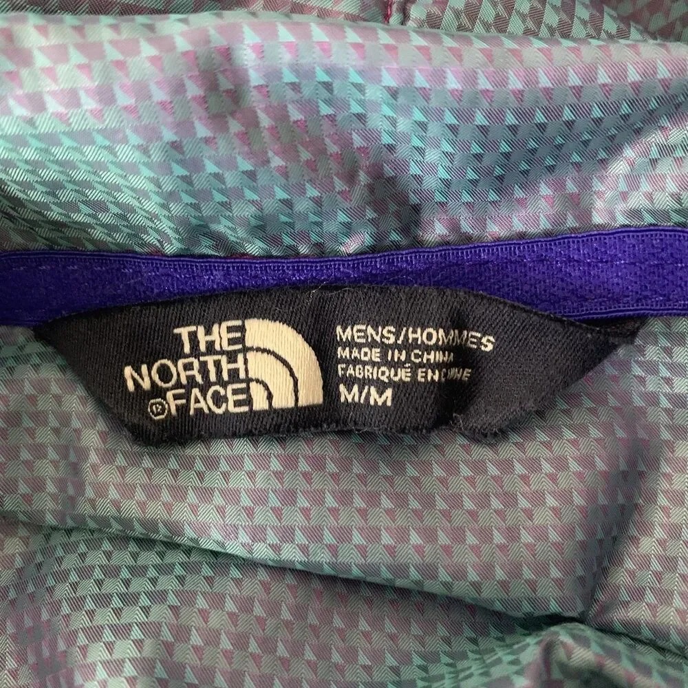 North Face Novelty Cyclone Iridescent Windwall Blue Jacket Full Zip Stow Sz M
